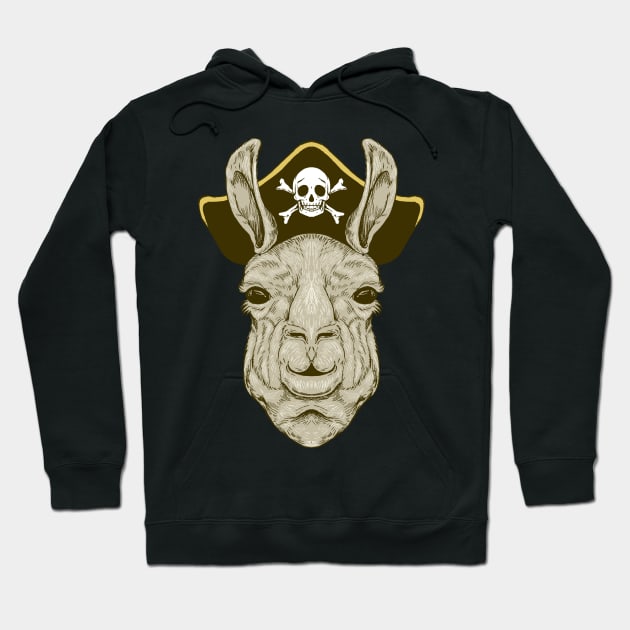 Captain Alpaca - Pirate Llama Hoodie by Modern Medieval Design